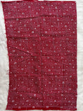 Dark red hand embroidered Kantha blouse fabric