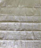Veda White cotton saree with white appliqué