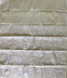 Veda White cotton saree with white appliqué