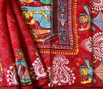 Alpona - Jamdani cotton saree with hand painted Alpona