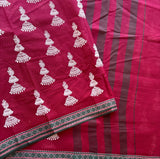 Sarada Bandarulanka Kora cotton handprinted saree