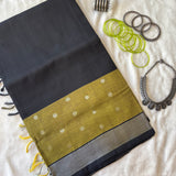 Kalika Handwoven Uppada silk cotton saree with jamdani inlays - The Maggam Collective