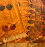 Cheriyal dolls on handwoven Mangalgiri cotton saree - The Maggam Collective