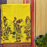 Ekambari handloom Godavari cotton handprinted - The Maggam Collective