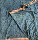 Handspun, handwoven and hand blockprinted - Ponduru saree on sale