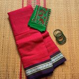 Vandana handwoven Narayanpet cotton saree - The Maggam Collective