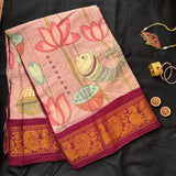 Ihina Kalamkari on Madurai Sungudi saree - The Maggam Collective