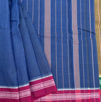 Indigo reveries handwoven Narayanpet cotton saree