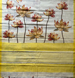 Thaamara handwoven mangalgiri saree with lotuses