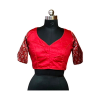 Lavanya red mirror work blouse