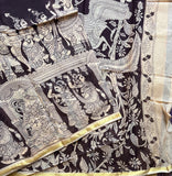 Sripada printed Kalamkari on Kora cotton saree