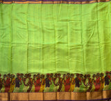 Ishani Contemporary art print on Mangalgiri silk saree