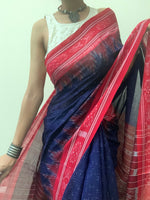 Almost never blue - simple Ikat saree from Ganjam