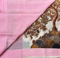 Creator of worlds Kalamkari on Mangalgiri cotton saree