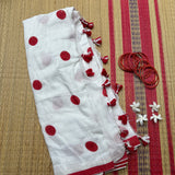 Candy toppers mul cotton saree with polka dots