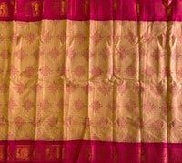 Chandana Sungudi saree with hand block printed kolams
