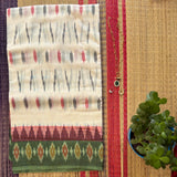 Kheer mercerised Puttapaka Ikat cotton saree - The Maggam Collective