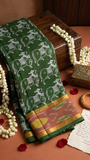Kavya Venkatagiri saree with kadhi ikat border and cow print