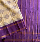 Vetravathi Kolam block prints Sungudi cotton saree with blouse