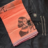 Gargi Bandarulanka Kora cotton handprinted saree - The Maggam Collective