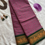 Sivagamasundari Kanchi cotton saree annapakshi Rudraksha motifs