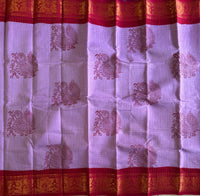 Annam Sungudi saree with hand block printed swans