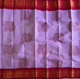 Annam Sungudi saree with hand block printed swans