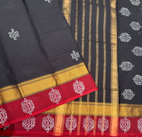 Jaamuraathiri Jaabilamma  Kolam block prints Chettinad cotton saree with blouse - The Maggam Collective