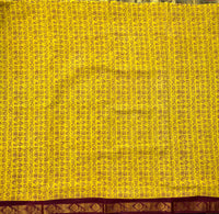 Thilaka dip dyed Madurai Sungudi saree with Tamil letters print