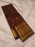 Golden Kaapi handwoven pure silk Kanjivaram with Vairaoosi
