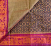 Amudini Kanchi cotton saree annapakshi Rudraksha motifs