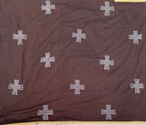 Cocoa Gleam mul cotton plain saree with kolam block prints - The Maggam Collective