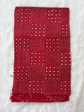 German Red hand embroidered Kantha blouse fabric
