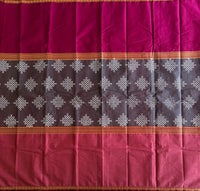 Vasudhakara Kanchi cotton muppangu / mubbagam saree kolam printed