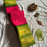 Mrigakshi Double border Sungudi saree