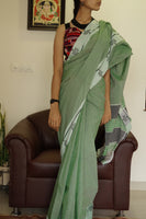 Trayi handwoven Patteda Anchu saree baby kolam print with blouse