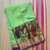 Ishani Contemporary art print on Mangalgiri silk saree