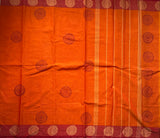 Ghanchakkar Chettinad cotton saree with mandala block prints - The Maggam Collective