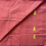 Rangadevi handwoven Siddipet gollabhama grid saree with blouse - The Maggam Collective