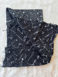 Black hand embroidered Kantha blouse fabric - The Maggam Collective