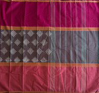 Vasudhakara Kanchi cotton muppangu / mubbagam saree kolam printed