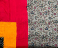 Unique Ikat with Kalamkari with blouse