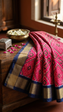 Aamani pure silk Cambodian style Ikat saree