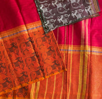 Krishodari Kanchi cotton muppangu / mubbagam saree Pichwai printed