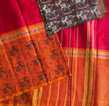 Krishodari Kanchi cotton muppangu / mubbagam saree Pichwai printed