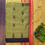 Tungavidya handwoven Siddipet gollabhama grid saree with blouse - The Maggam Collective