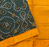 Akhila Bandhini print Sungudi cotton saree - The Maggam Collective