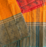 Mriduhasini Kanchi cotton muppangu / mubbagam saree Pichwai printed