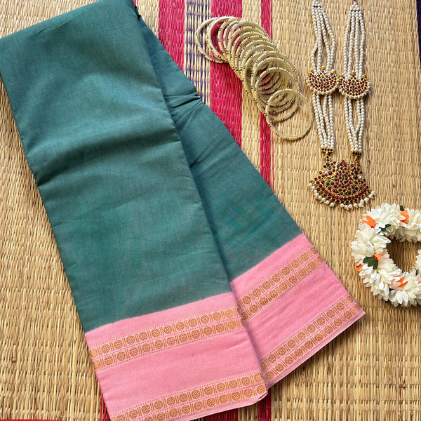 Soumya Rettai Pettu border Sungudi cotton saree