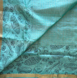 Shakuntala mint silk cotton muppangu Mangalgiri saree - The Maggam Collective